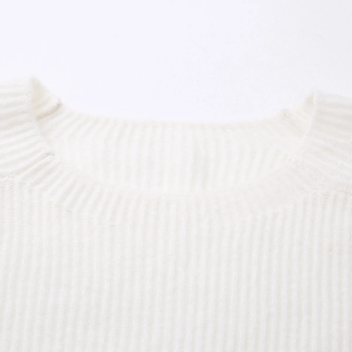 100% Cashmere Loose Round Neck Knit Sweater