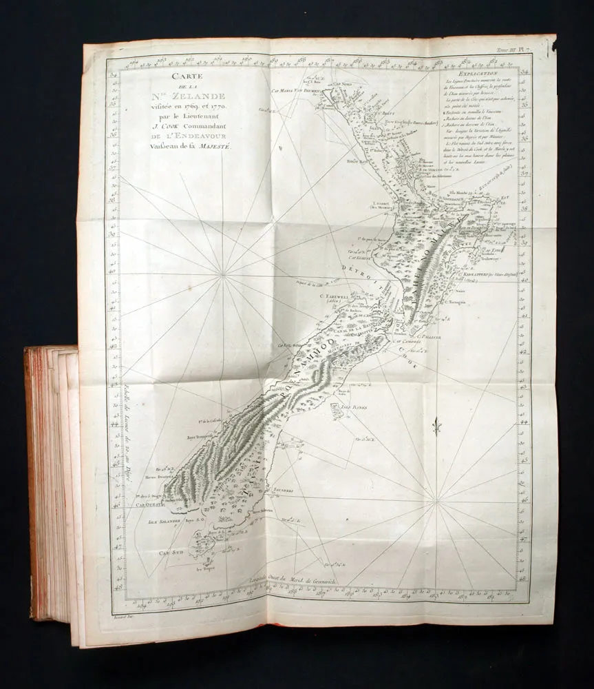 1774 Cook & Hawkesworth Antique Atlas of Australia, New Zealand 52 Maps & Prints