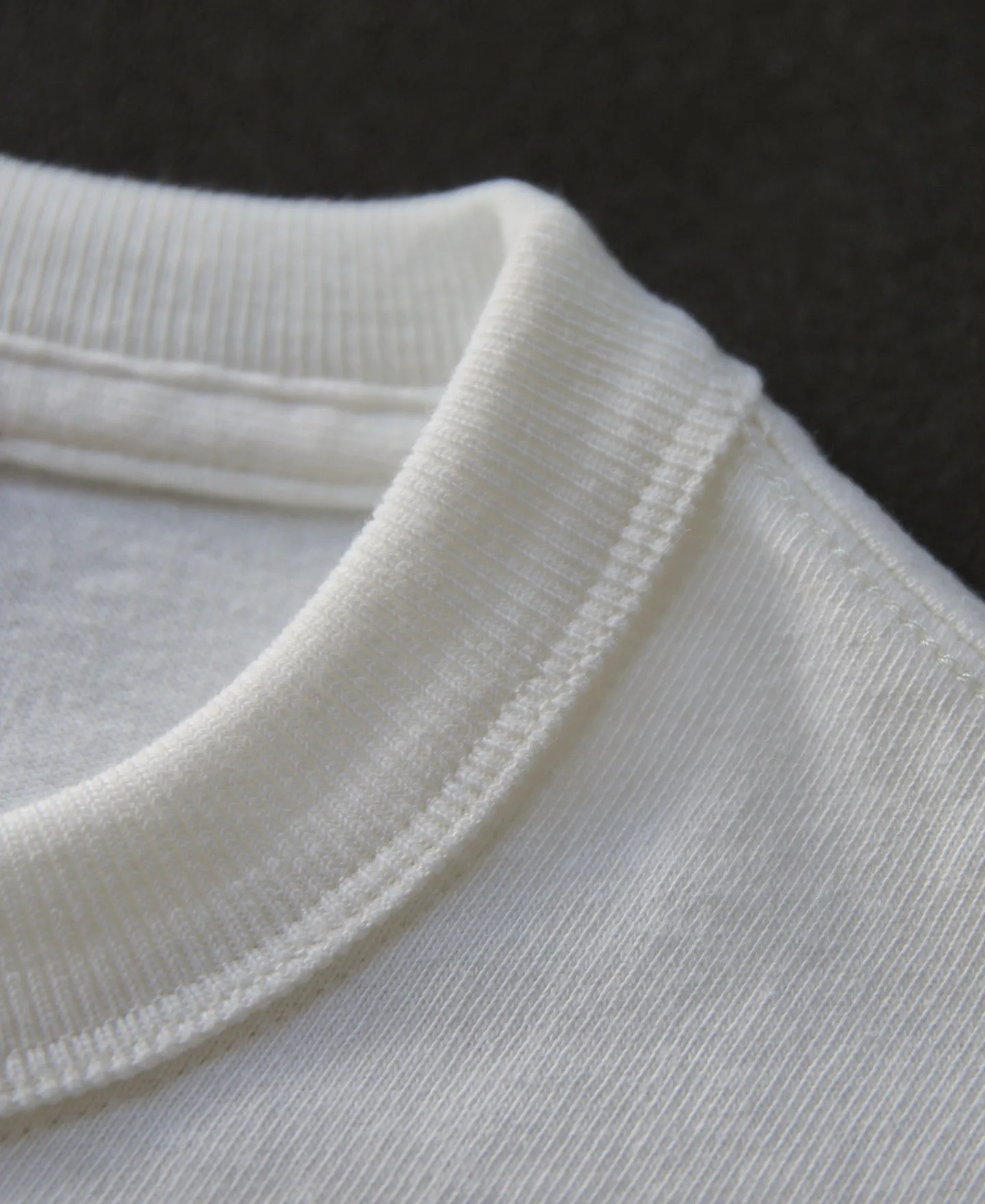 1930s 10.5 oz Cotton Loopwheel Tubular Henley Shirt - White