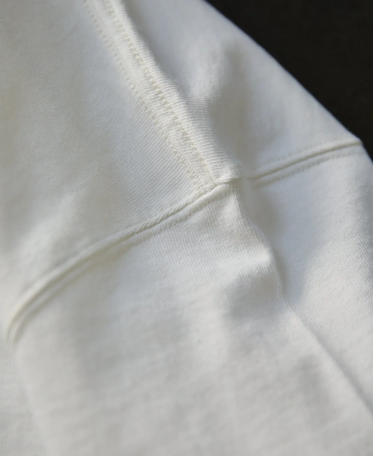 1930s 10.5 oz Cotton Loopwheel Tubular Henley Shirt - White