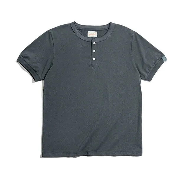 4 Colors Retro Cotton Henley T-shirt