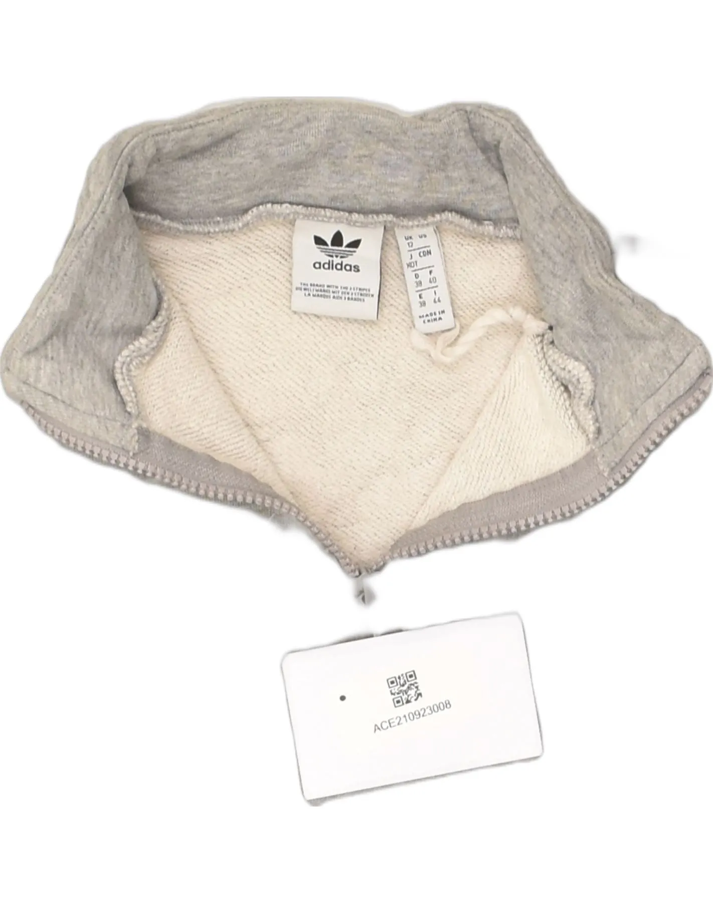 ADIDAS Womens Crop Zip Neck Sweatshirt Jumper UK 12 Medium  Grey Cotton