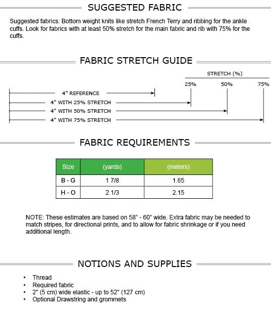 Adult Performance Jogger - PDF Sewing Pattern B-O