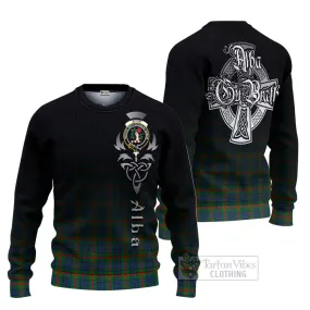 Aiton Tartan Ugly Sweater Featuring Alba Gu Brath Family Crest Celtic Inspired