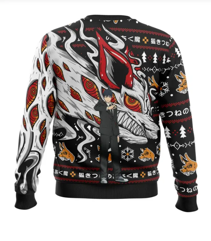 Aki's Devil Fox Christmas Unisex Wool Sweater