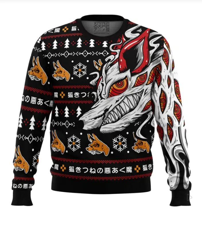 Aki's Devil Fox Christmas Unisex Wool Sweater