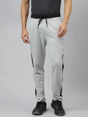 Alcis Men Graphic-Print Light Grey Melange Soft-Touch Track Pants