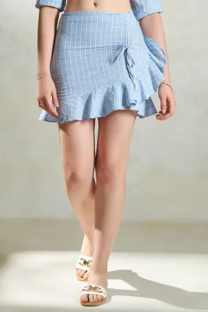 Alicia Skirt|Cotton Striped Ruched Skirt