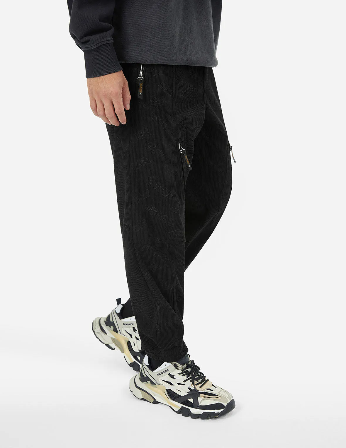 Allover Evisu Deboss Print and Seagull Embroidery Relax Fit Woven Joggers