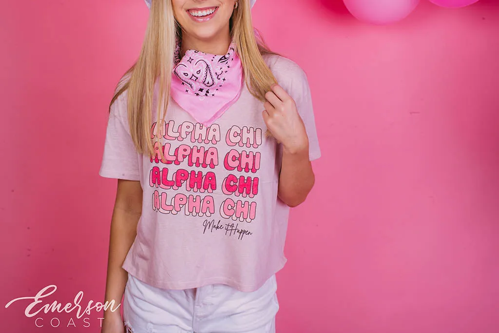 Alpha Chi Omega Bubble Pink Bid Day Tee