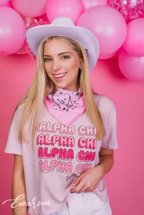 Alpha Chi Omega Bubble Pink Bid Day Tee