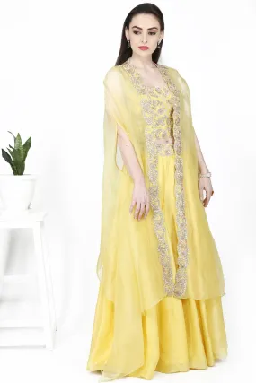 Amber Cape Sharara Set.