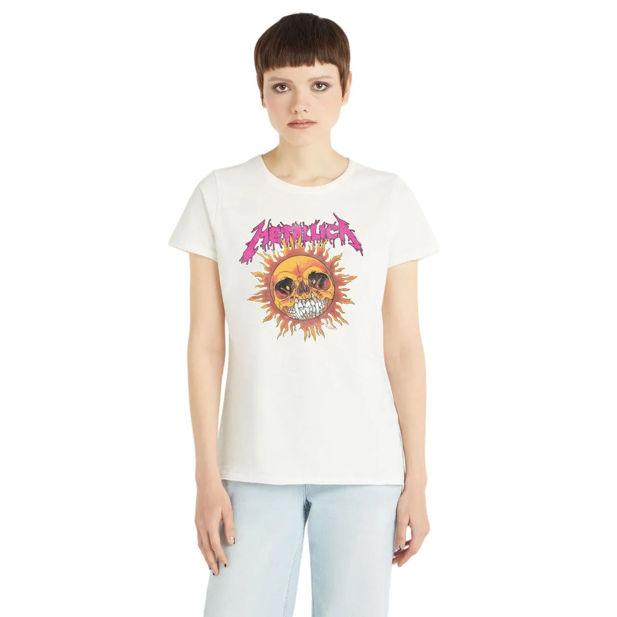 Amplified Womens/Ladies Neon Sun Metallica T-Shirt