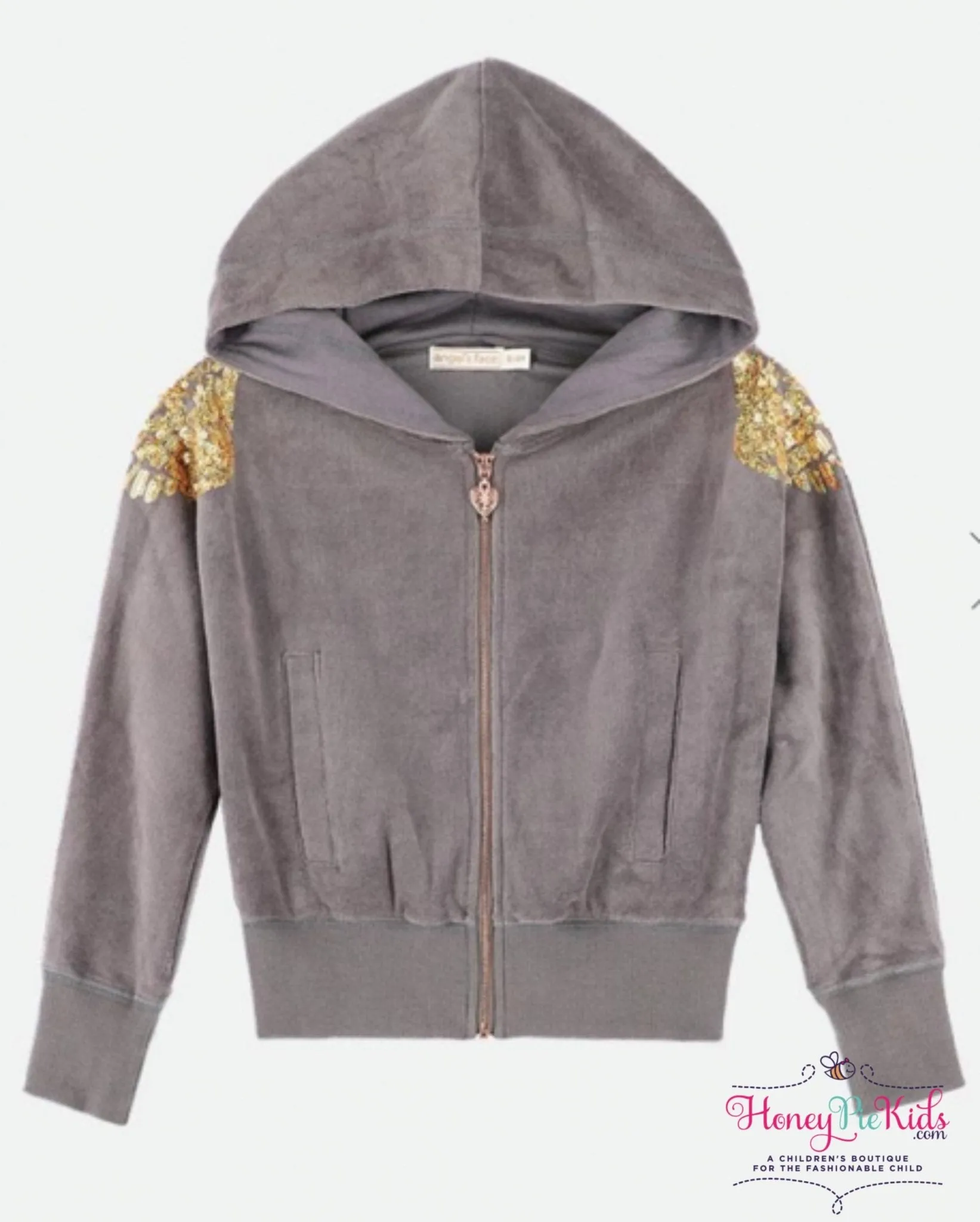 Angel's Face Girls Isla Hoodie In Ash Color