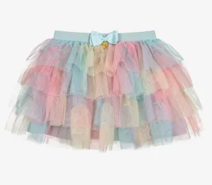 Angel's Face Girls Rainbow Skirt In Duck Egg Color