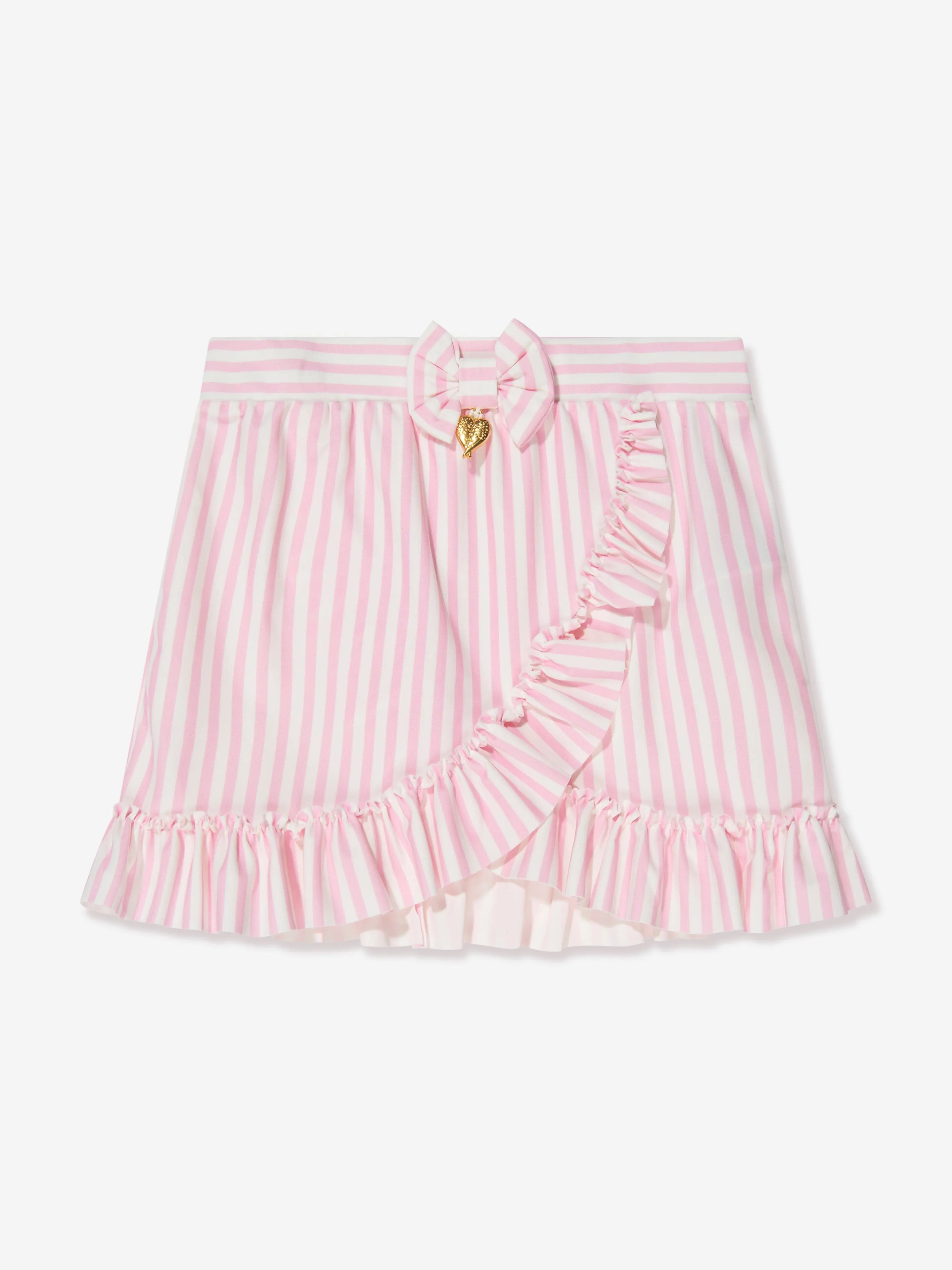 Angels Face Girls Vincentina Striped Swim Skirt in Pink