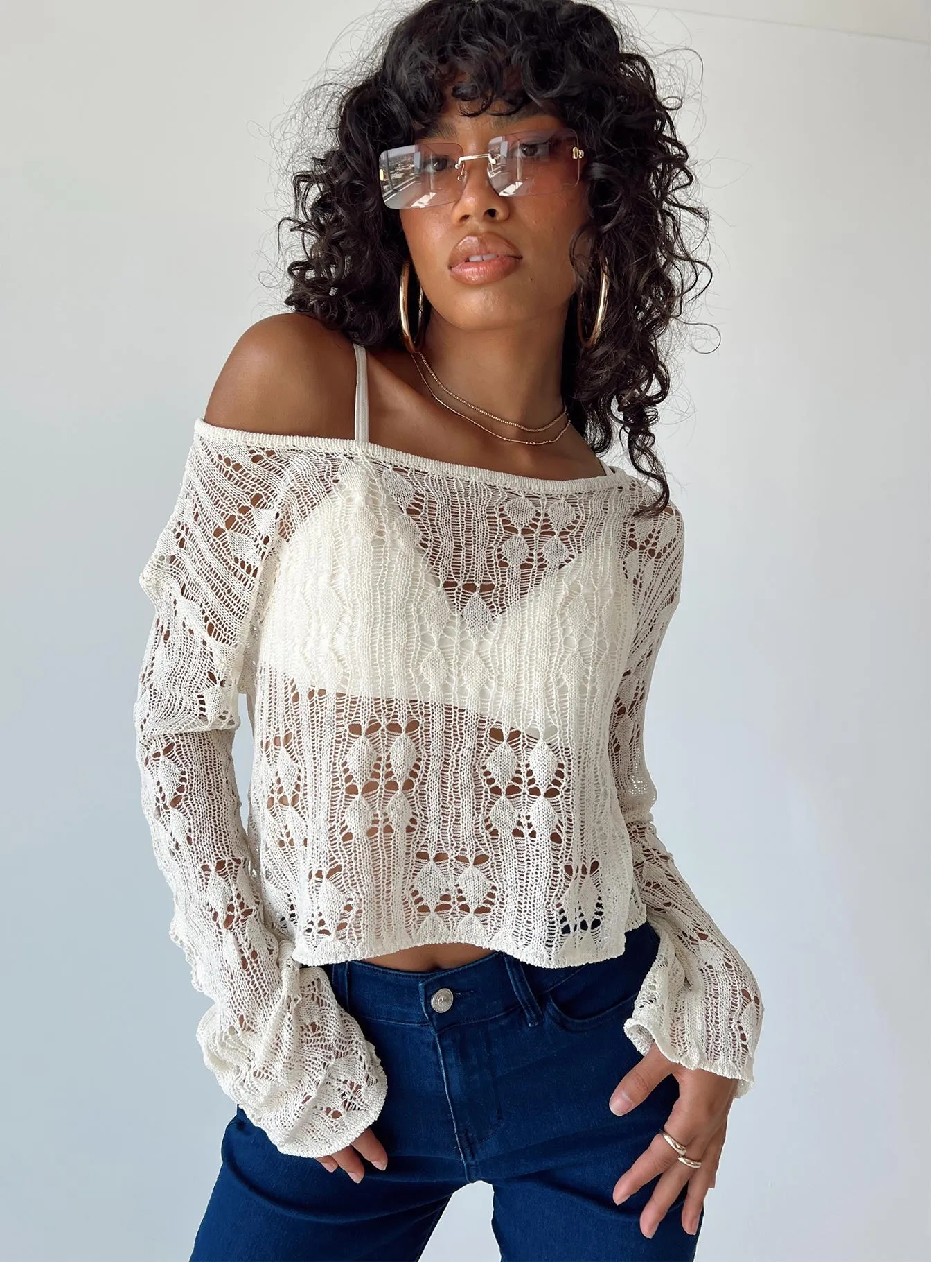 Asher Cropped Sweater Cream