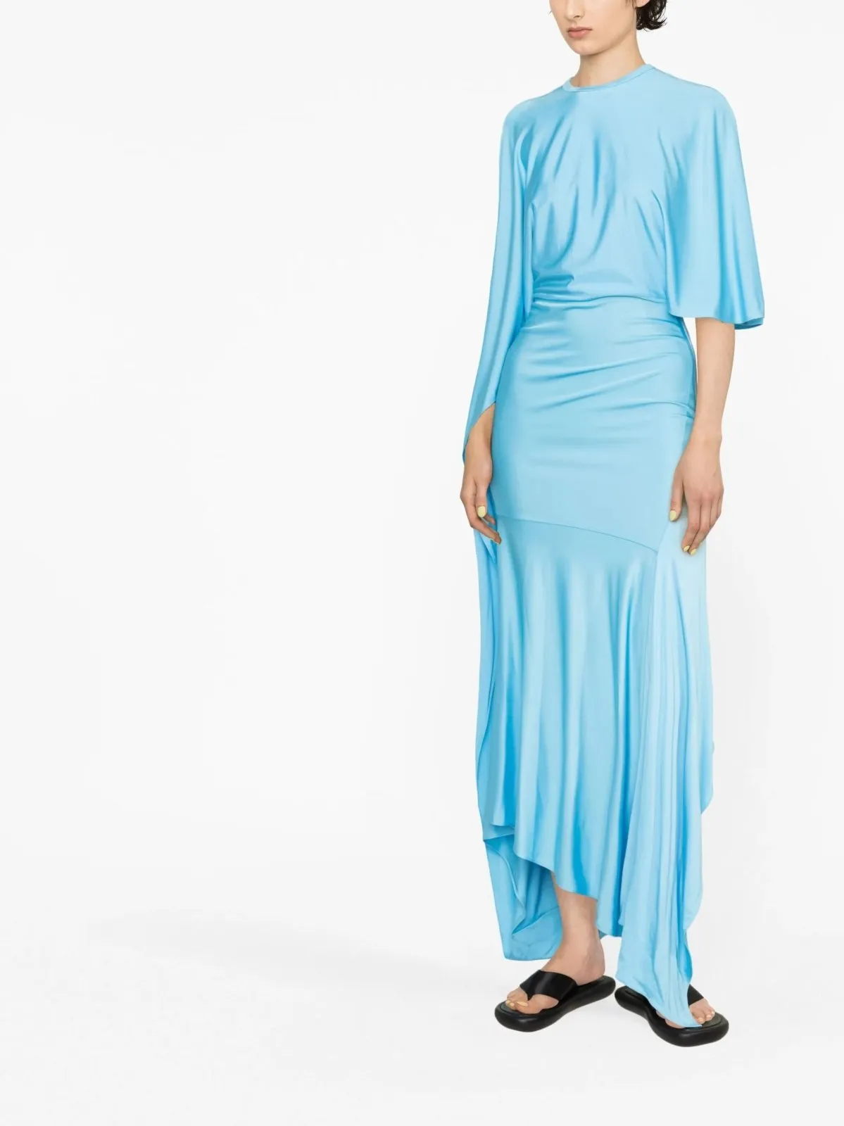 Asymmetric Cape Maxi Dress