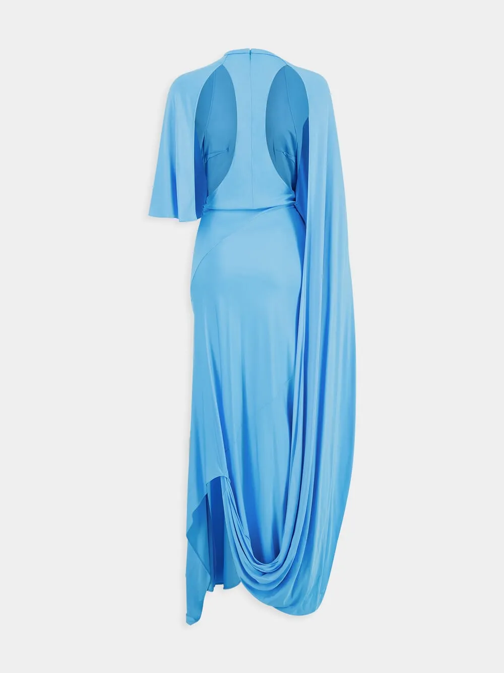 Asymmetric Cape Maxi Dress