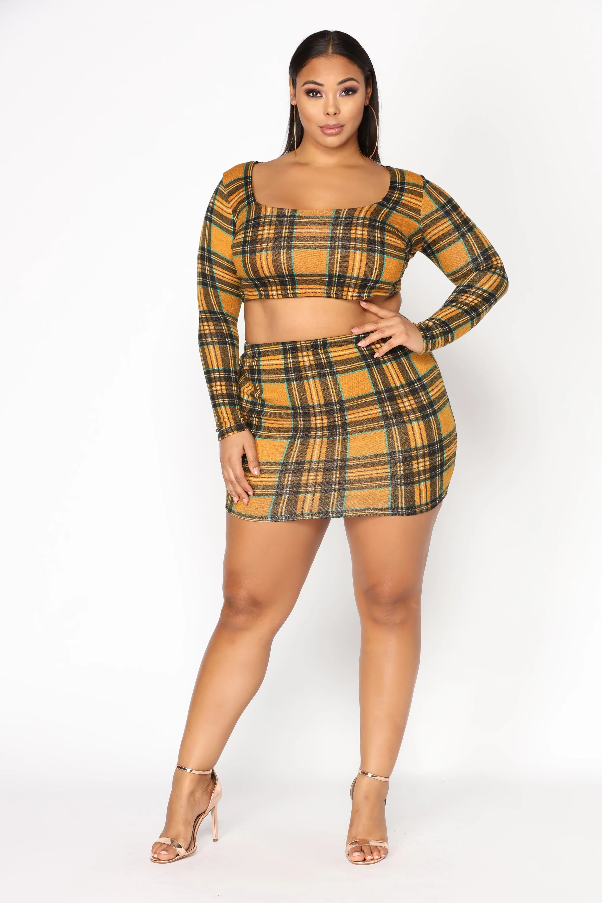 Attendance Skirt Set - Mustard/Multi