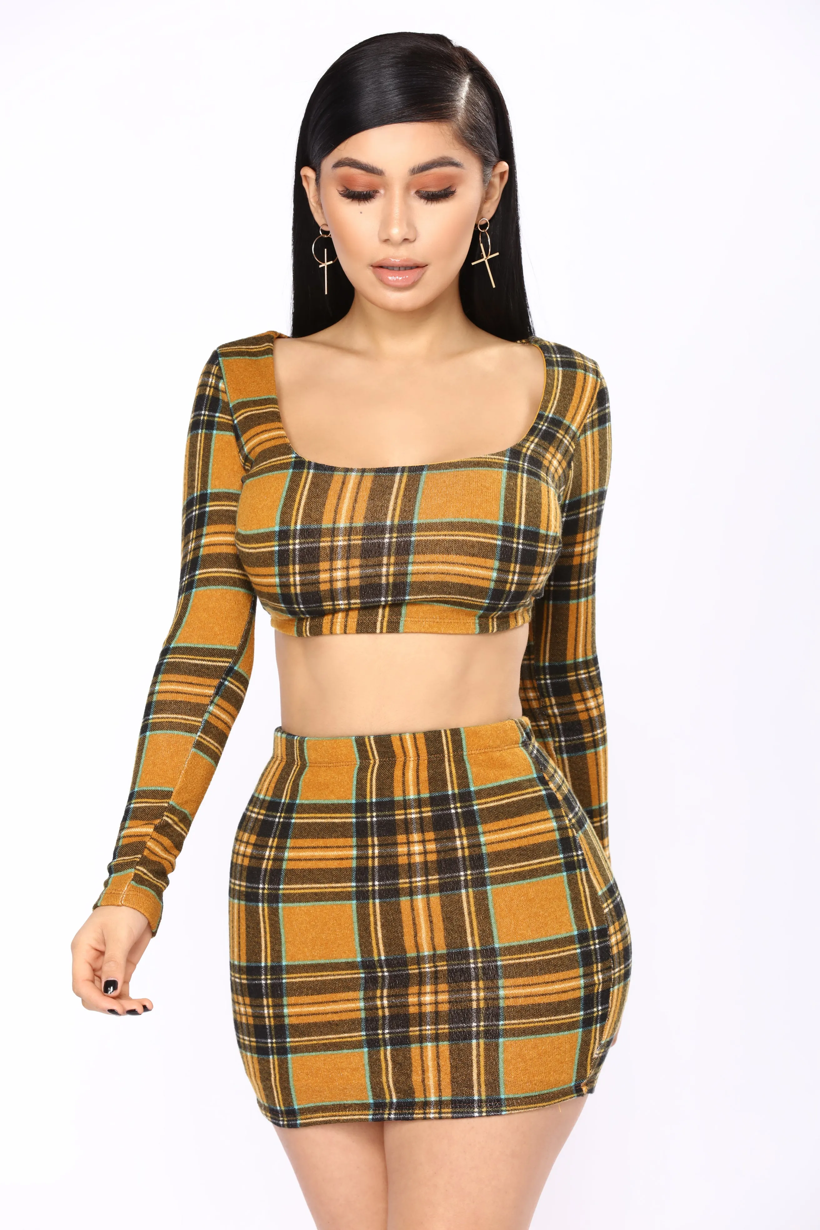 Attendance Skirt Set - Mustard/Multi