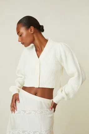 Avignon Crop Cardigan - Ivory