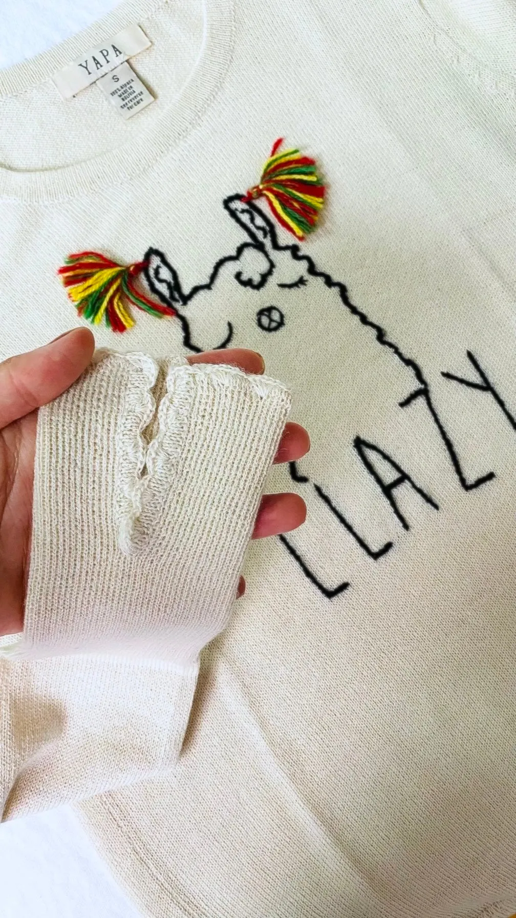 Baby alpaca wool Sweater White