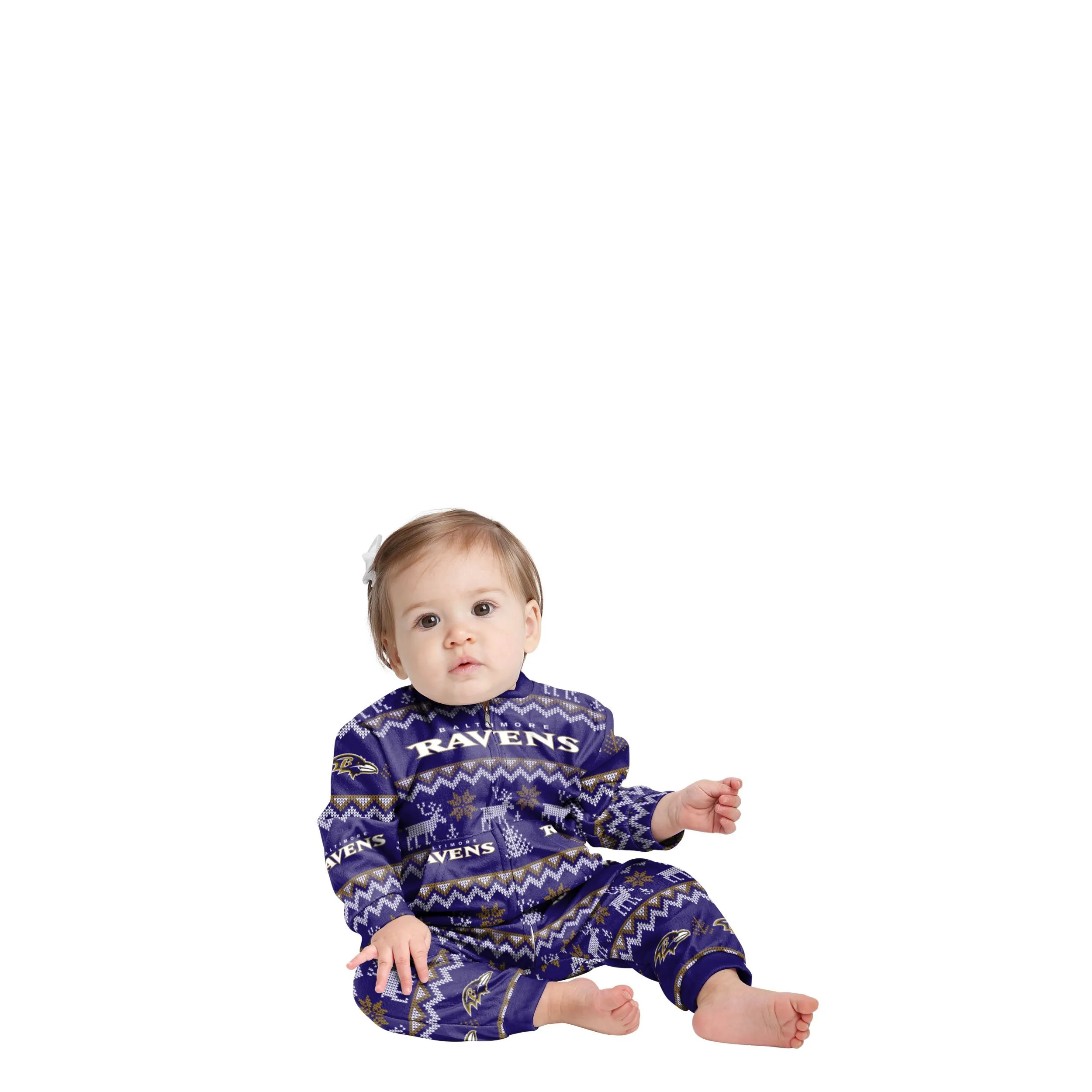 Baltimore Ravens NFL Ugly Pattern Family Holiday Pajamas