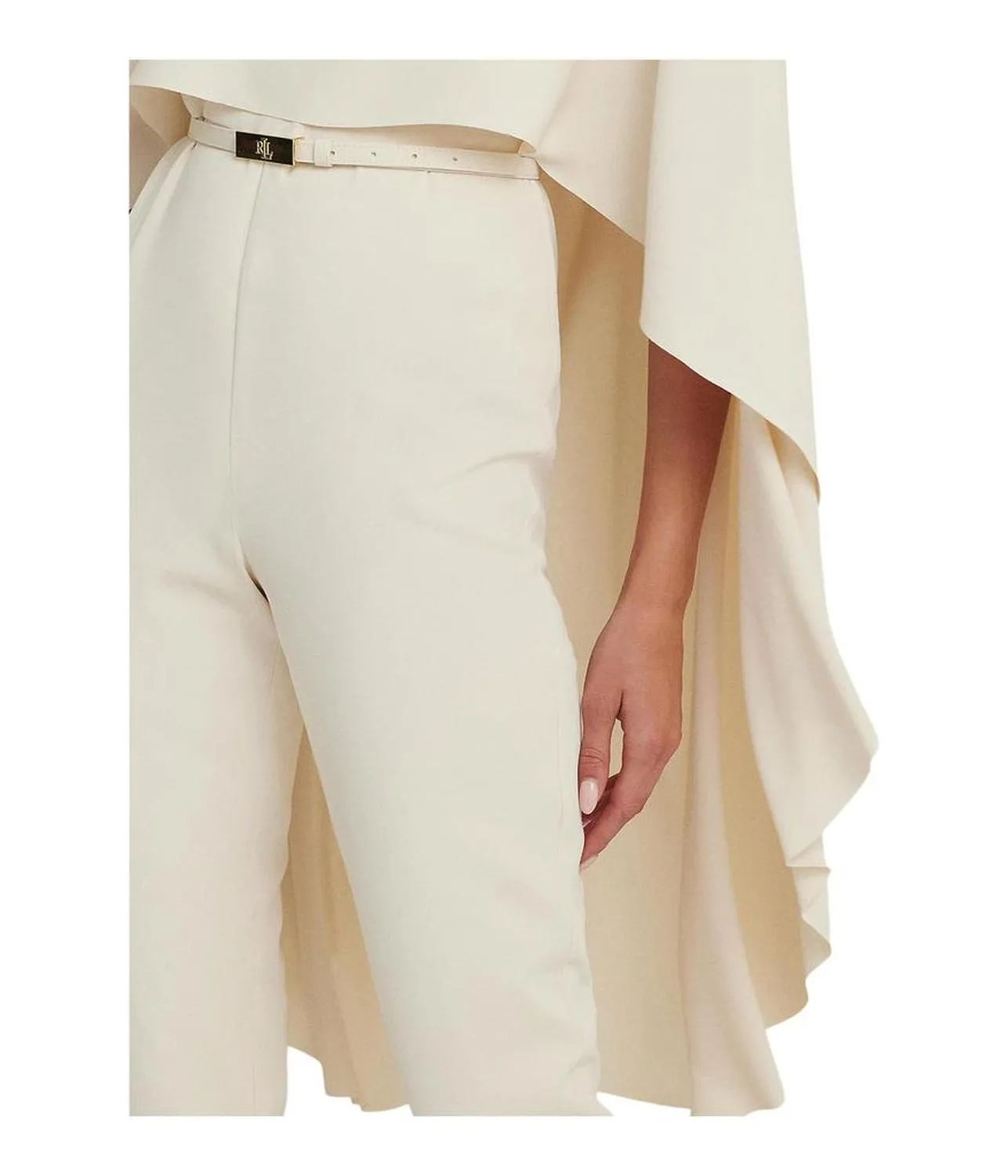 Belted Cape Georgette Jumpsuit