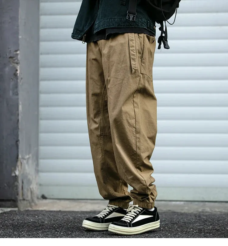 Belted Woven Utility Joggers