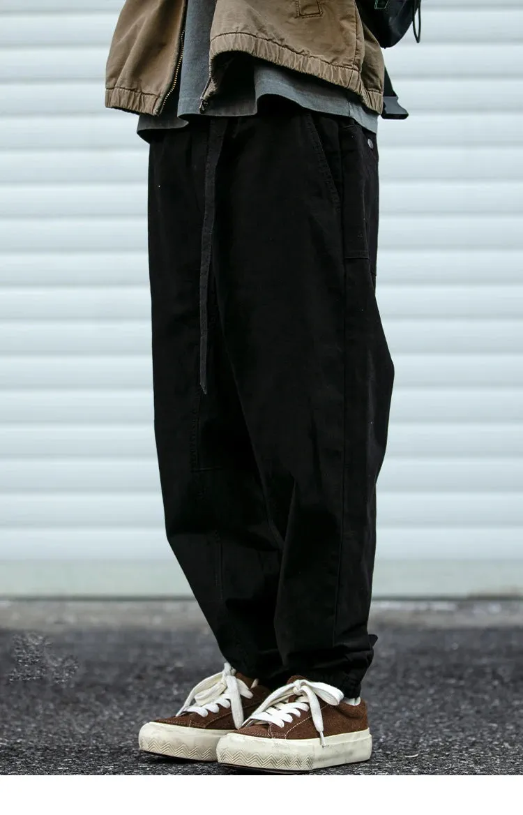 Belted Woven Utility Joggers