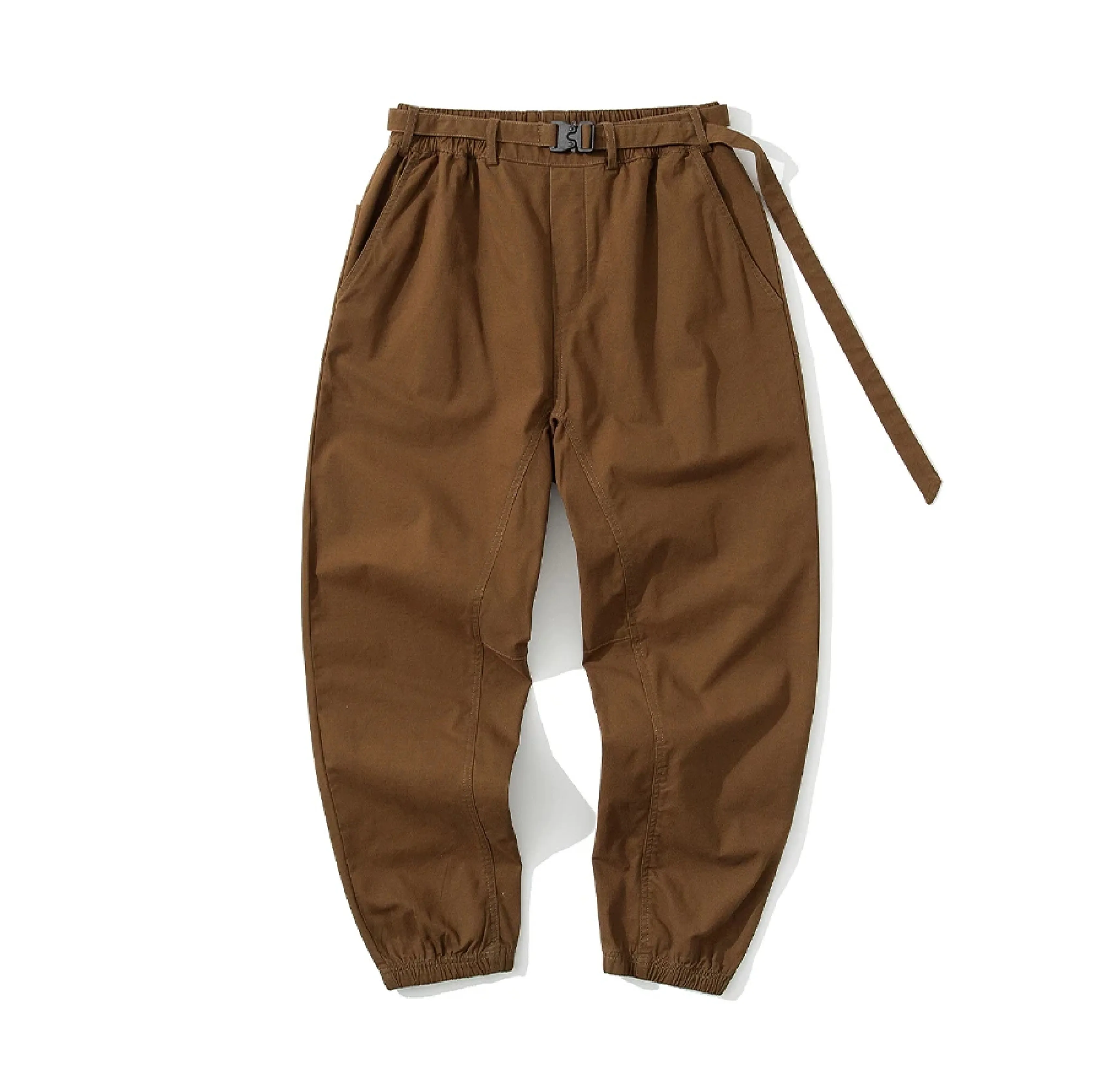 Belted Woven Utility Joggers