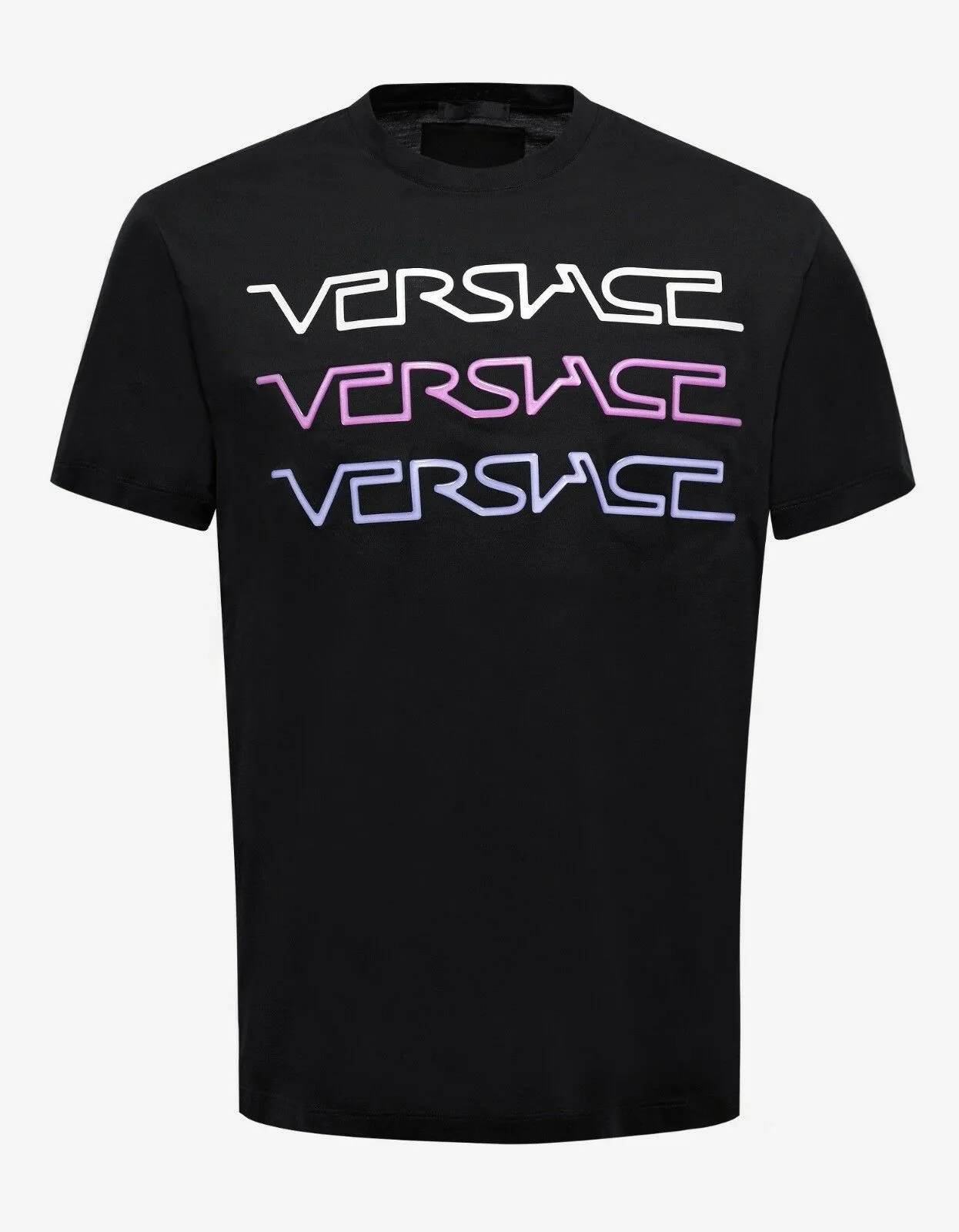 Black Neon Logo Print T-Shirt