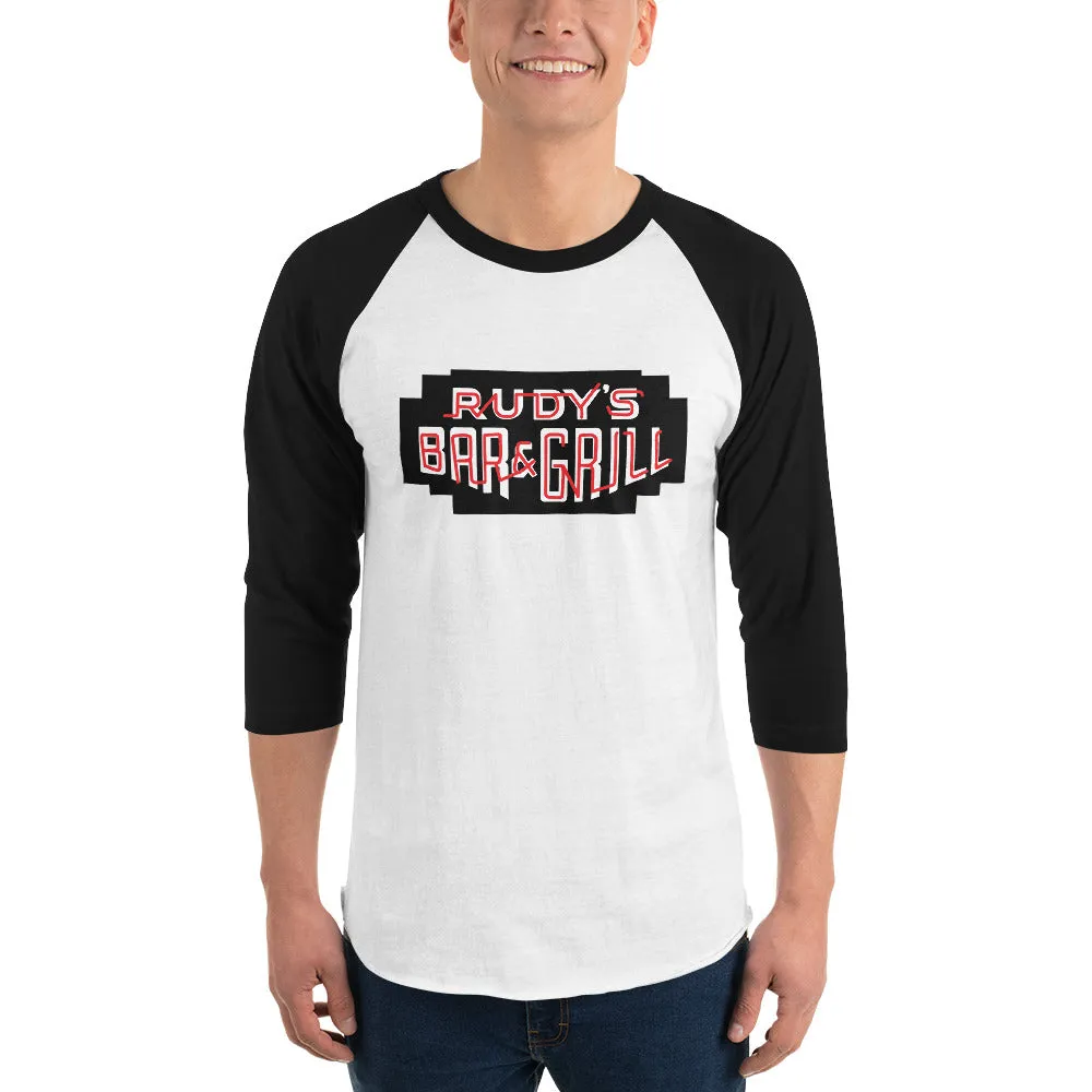 Black Neon Sign 3/4 Sleeve Raglan Shirt