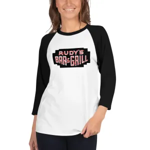 Black Neon Sign 3/4 Sleeve Raglan Shirt