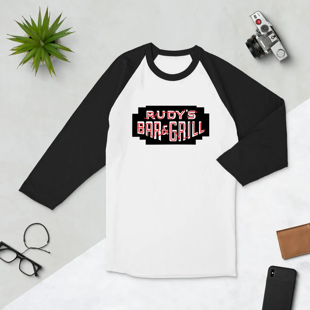 Black Neon Sign 3/4 Sleeve Raglan Shirt