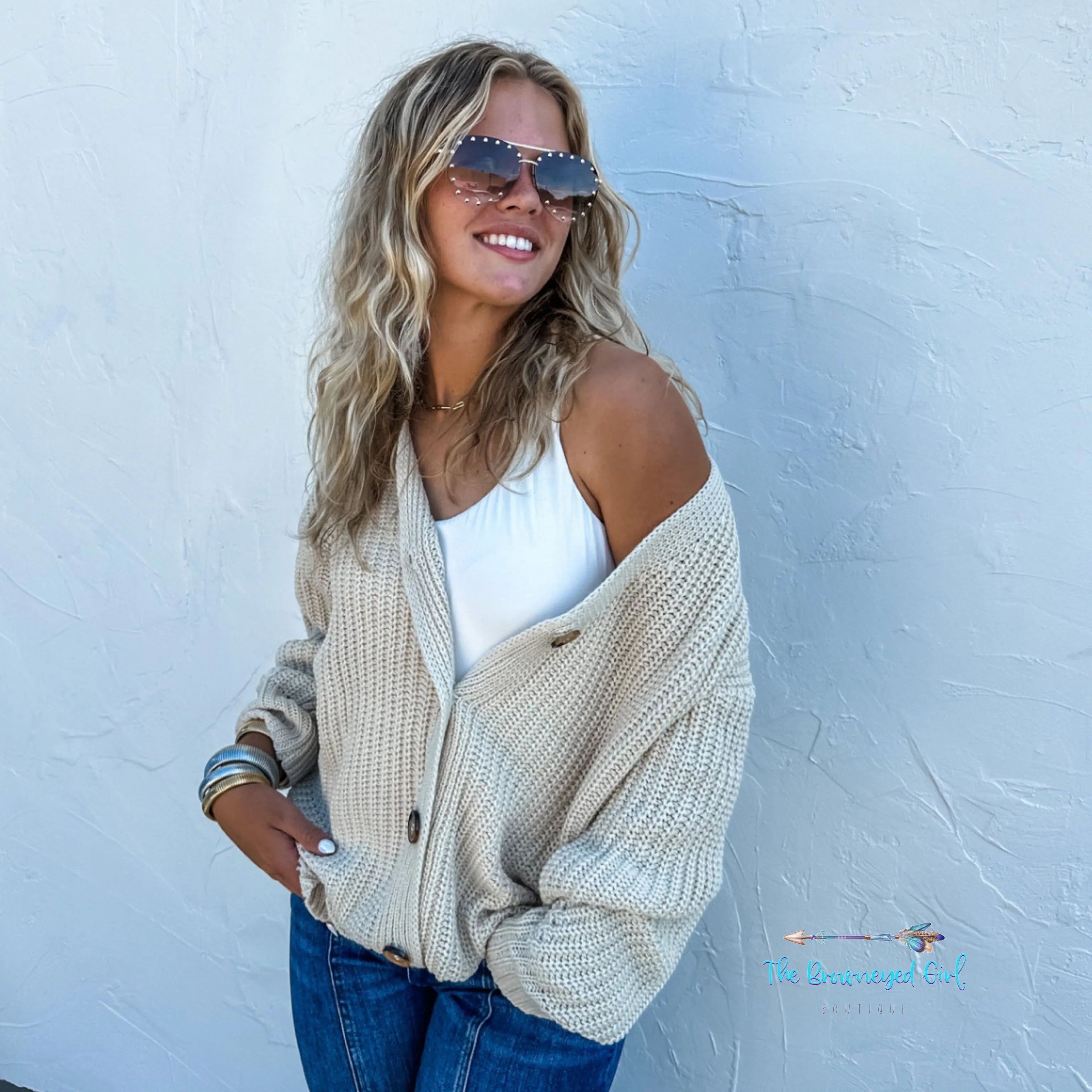 Blakeley Cooper V-neck BoyFriend Sweater Cardigan