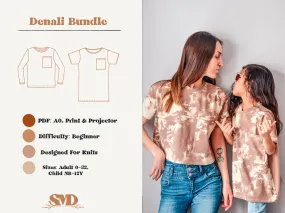 Bundle Denali Oversized Pocket Tee and Dress Digital Sewing Pattern