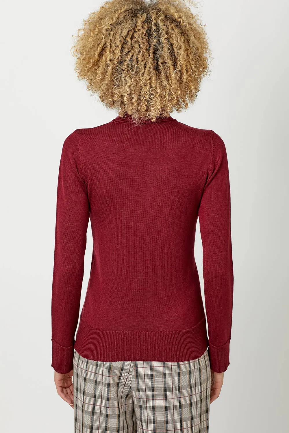 Burgundy Cashmere Turtleneck Sweater