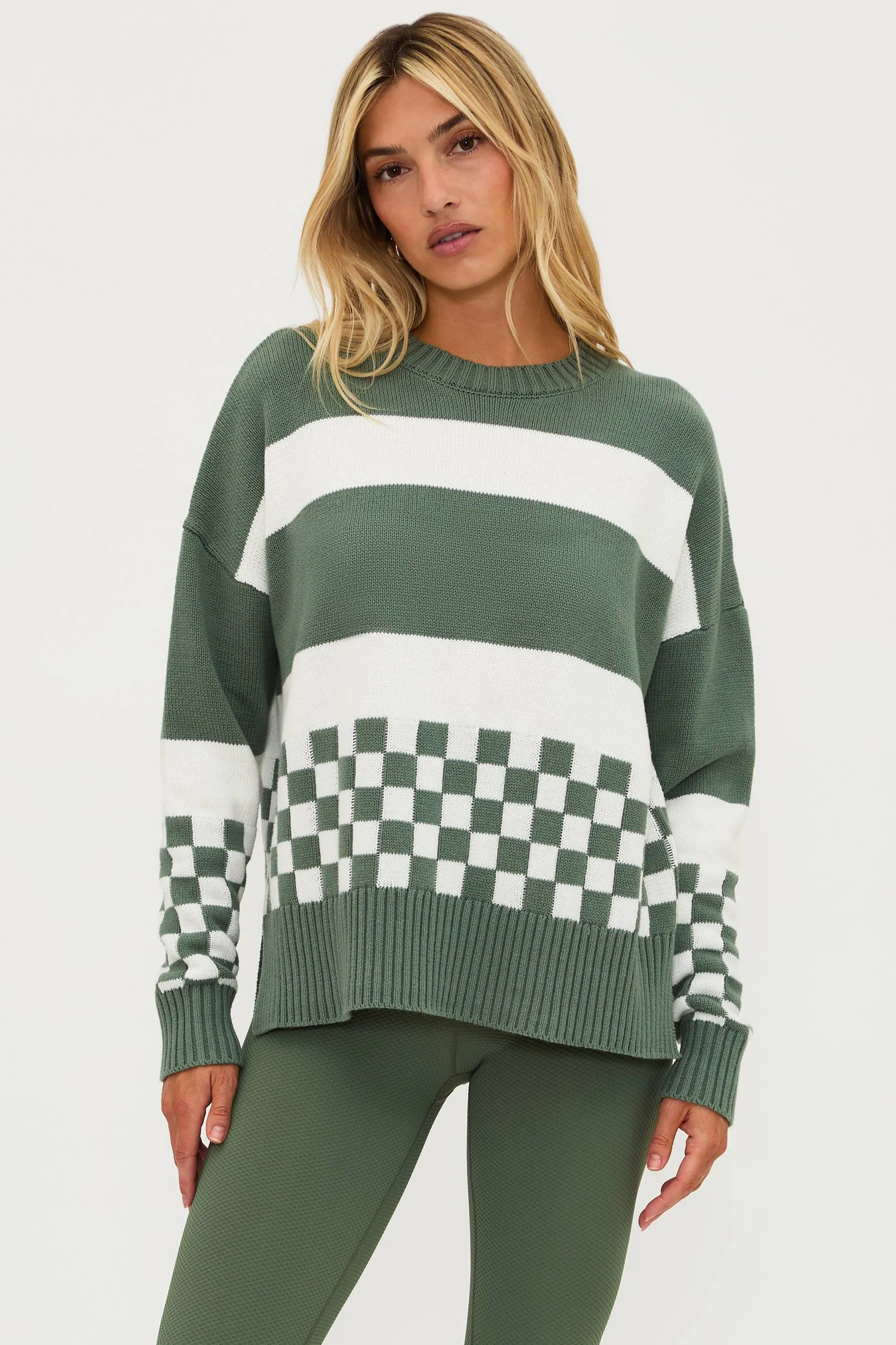 Callie Sweater Olive Check