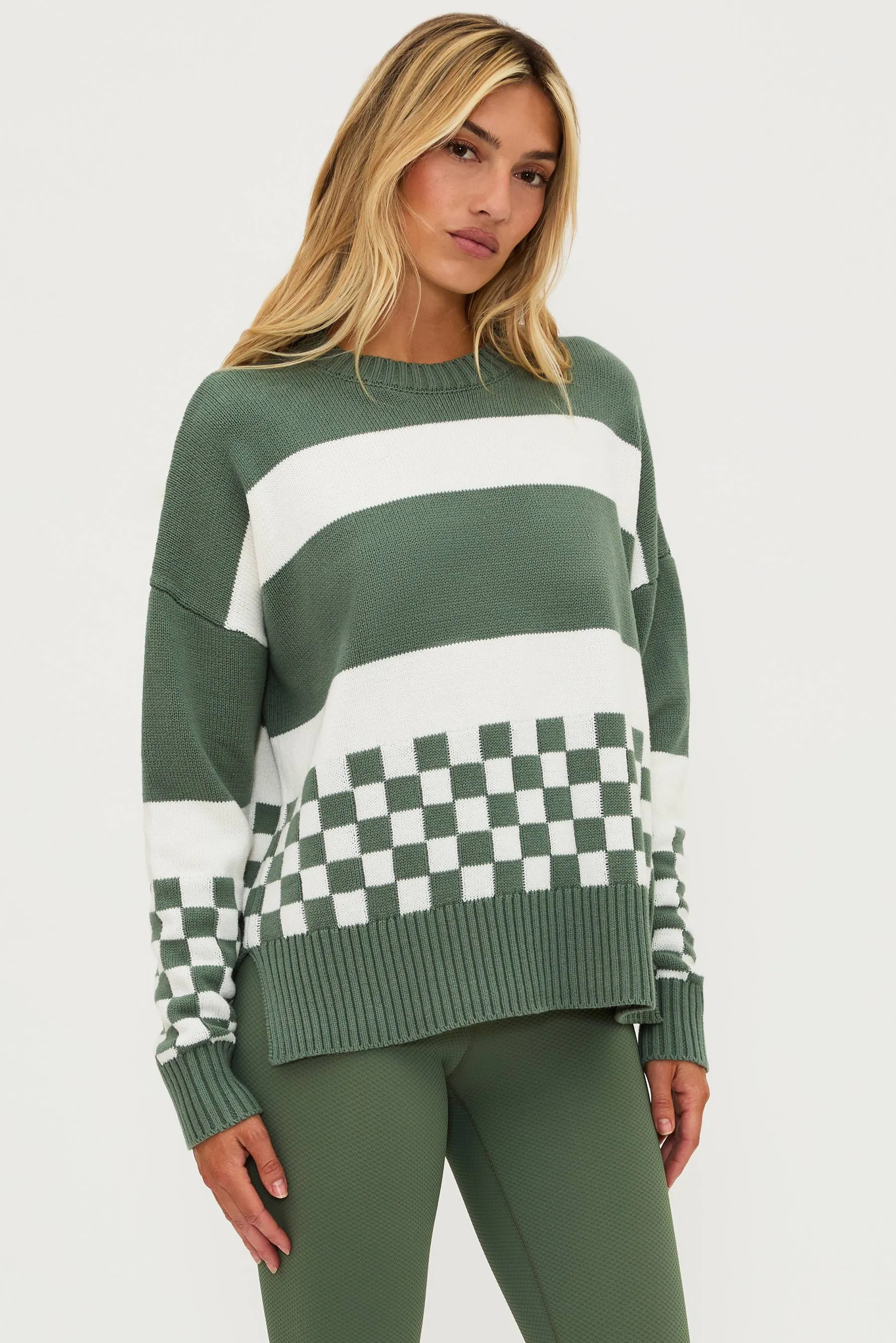 Callie Sweater Olive Check