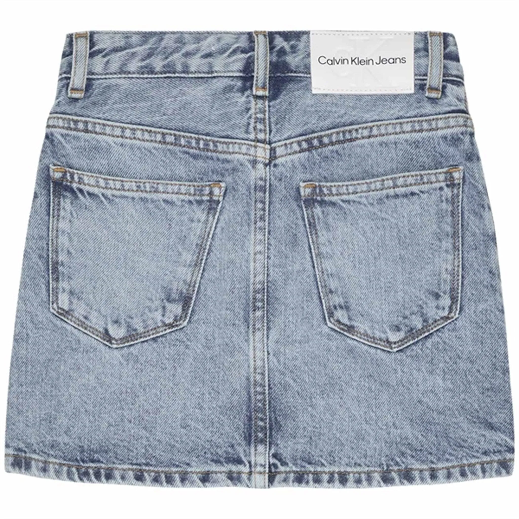 Calvin Klein A Line Denim Skirt Salt Pepper Light