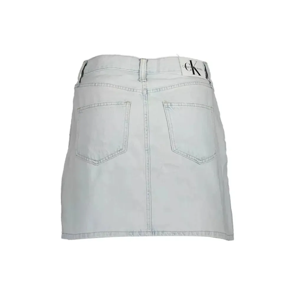 Calvin Klein Light Blue Cotton Women Skirt