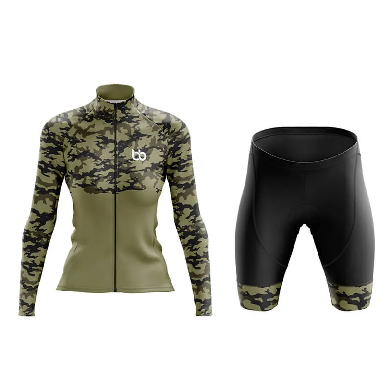 Camouflage Neck Aero Cycling Kit (V1) (Green)