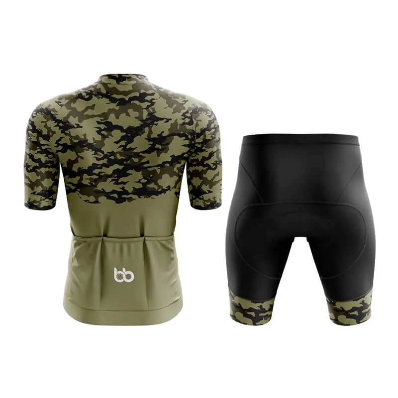 Camouflage Neck Aero Cycling Kit (V1) (Green)