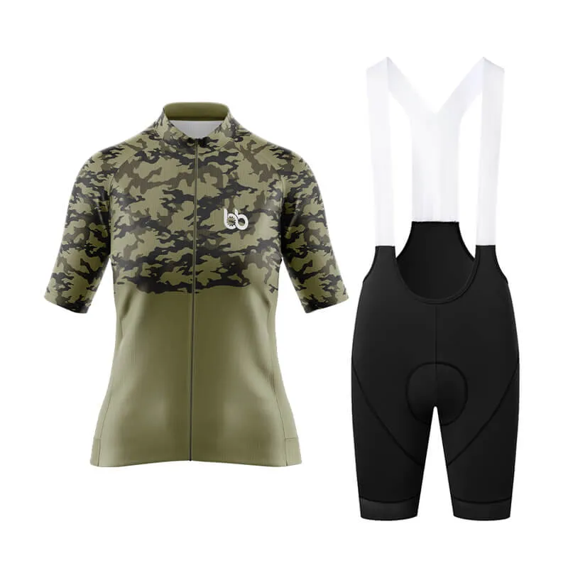 Camouflage Neck Aero Cycling Kit (V1) (Green)