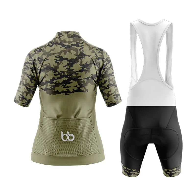 Camouflage Neck Aero Cycling Kit (V1) (Green)