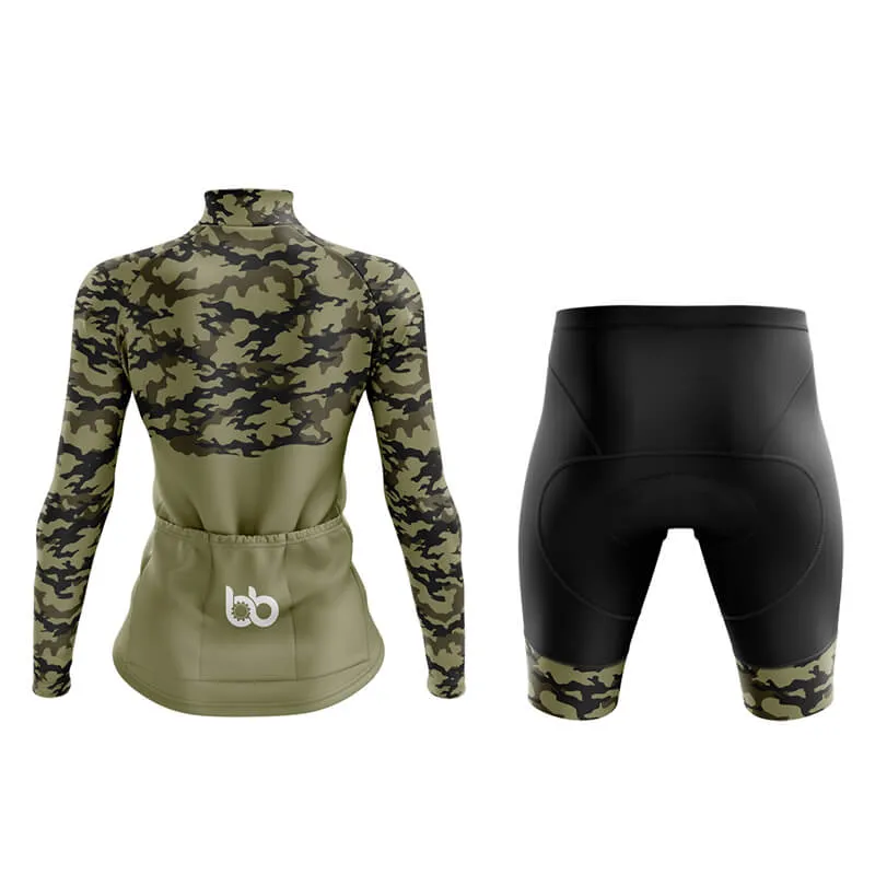 Camouflage Neck Aero Cycling Kit (V1) (Green)