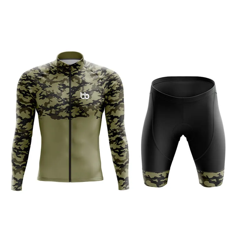 Camouflage Neck Aero Cycling Kit (V1) (Green)