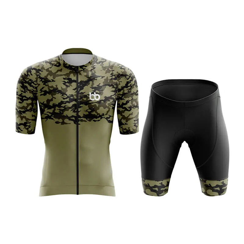 Camouflage Neck Aero Cycling Kit (V1) (Green)